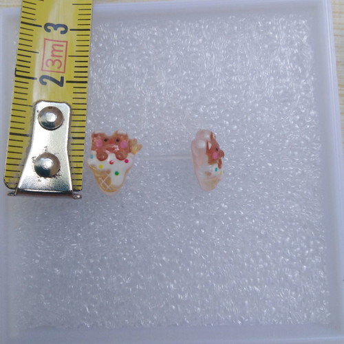 Hypoallergenic earrings pack of 2, teddy bear and lollipop