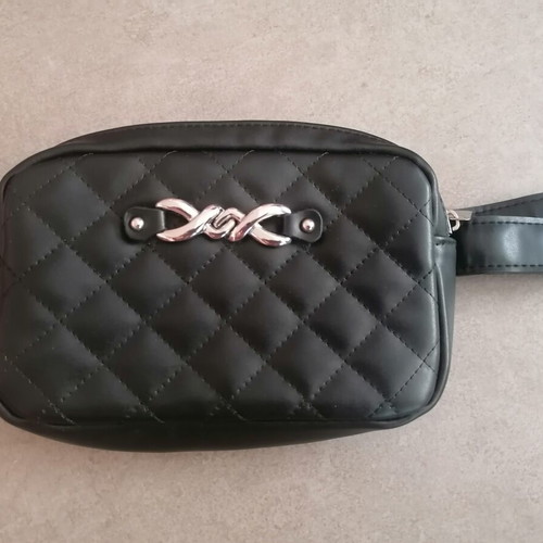 Stradivarius waist bag like new, black and silver