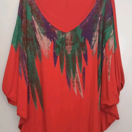 Mat Fashion blouse like new, viscose, wide batwing sleeves, plus size