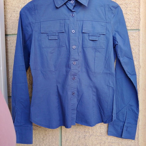 Rebecca Blu elastic shirt, blue, size M