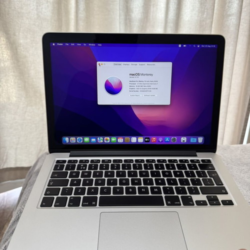 MacBook Pro Retina Display 13.3” Silver, 16GB RAM, 500GB SSD