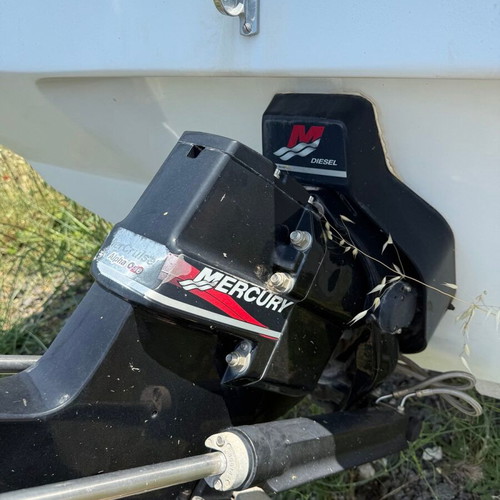 Boat like new with 120 HP engine and trailer, blue plastic