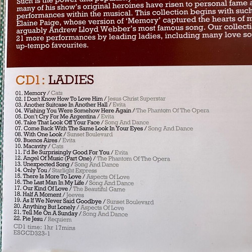 The Songs of Andrew Lloyd Webber 3 CD set like new