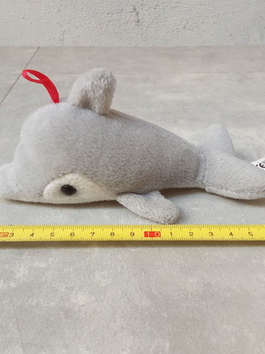 Plush dolphin toy gray vintage used