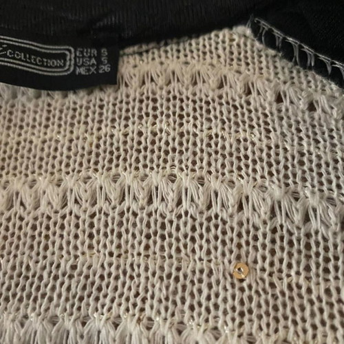 Jacket black beige with golden sequins used, size S