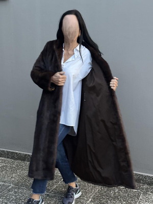 Mink fur single-piece like new, brown