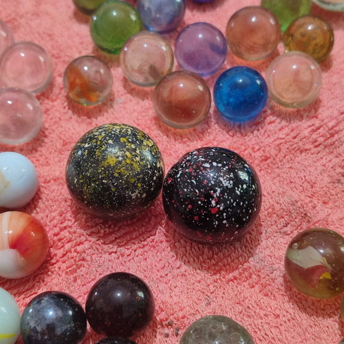 Glass marbles vintage 70s 80s used, good condition