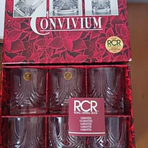RCR Convivium Crystal Whiskey Glasses Set of 6 new