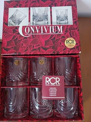 RCR Convivium Crystal Whiskey Glasses Set of 6 new
