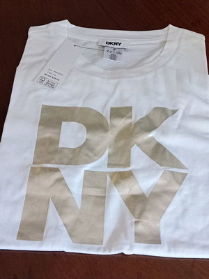 DKNY women's T-shirt size M new, white silver