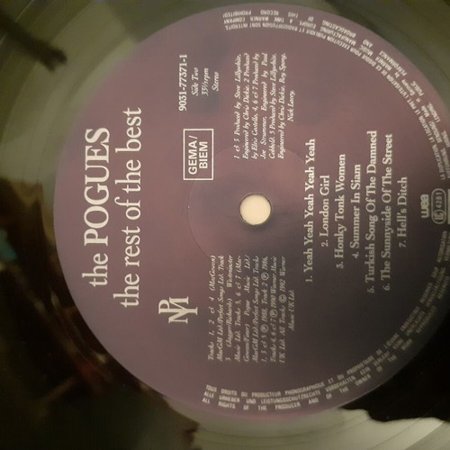 The Pogues The Rest Of The Best LP used, punk compilation 1992