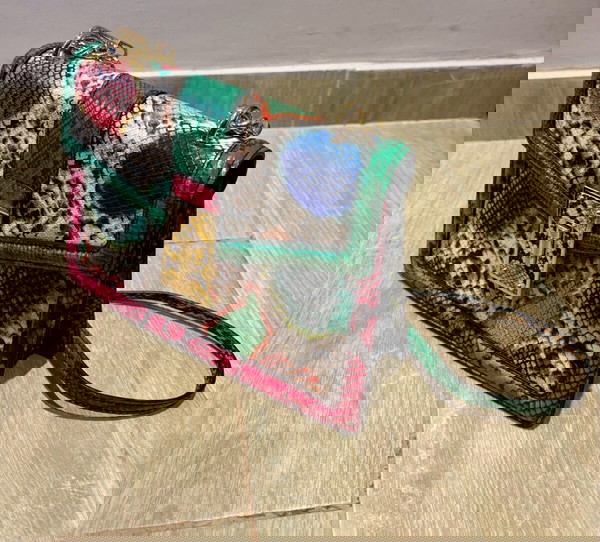 Aldo clutch bag colourful leopard