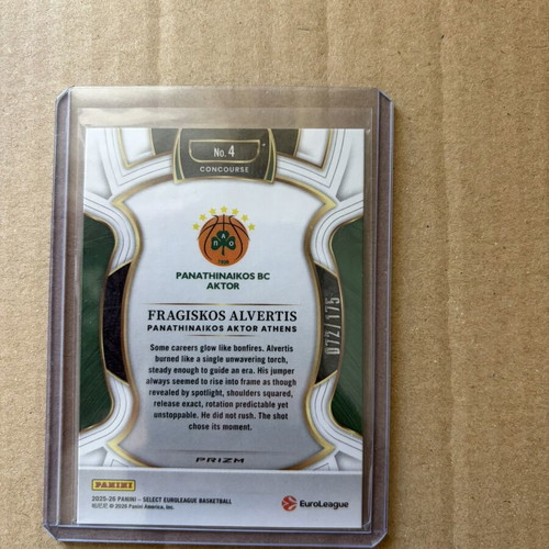 Panini Select EuroLeague Concourse Fragiskos Alvertis card like new