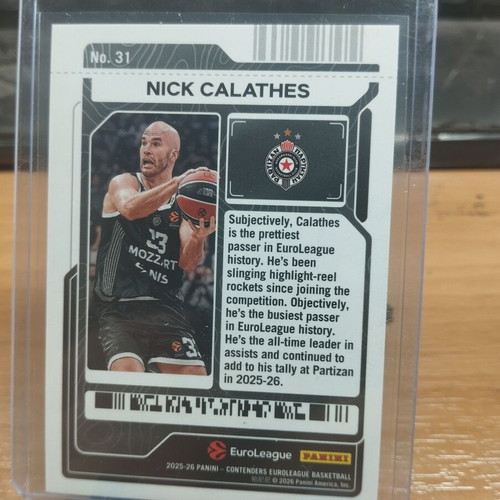 Panini Contenders EuroLeague Nick Calathes Game Ticket Orange #33/275 new