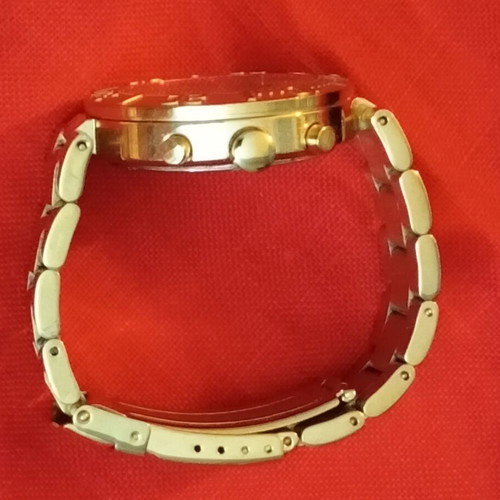 Oxette quartz stainless steel watch used, bronze tone bracelet