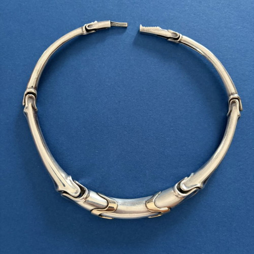 Minas The Universal Joint Choker vintage silver 925 & gold necklace