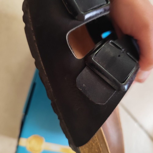Goldstar leather sandals like new, adjustable straps, size 37, black