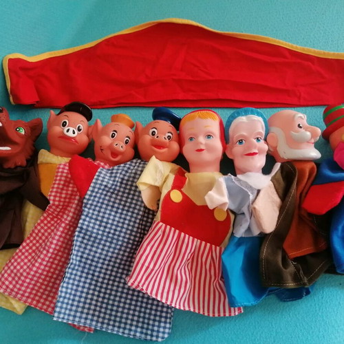 Puppet theater dolls used, pack of 8 pieces