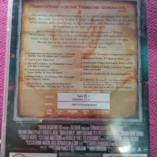 Romeo+Juliet DVD like new special edition with subtitles