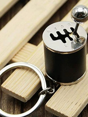 Gearshift keychain, black