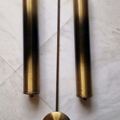 Mechanical wall clock with pendulum and weights, vintage, Schmeckenbecher