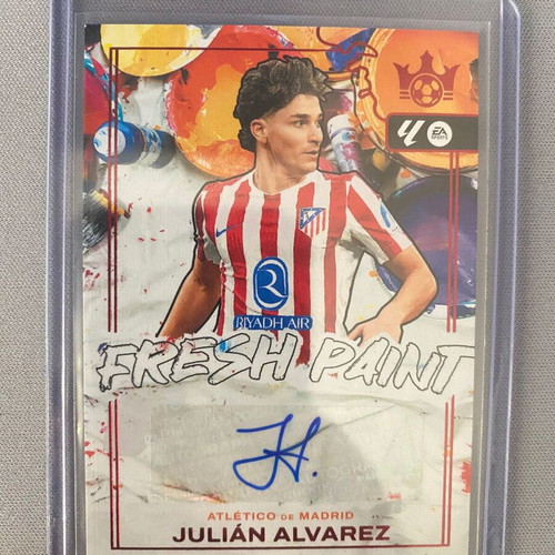 Julian Alvarez 2025-26 Panini Pitch Kings Soccer Fresh Paint Auto Ruby