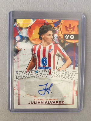 Julian Alvarez 2025-26 Panini Pitch Kings Soccer Fresh Paint Auto Ruby
