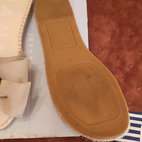 Manebi espadrilles like new, handmade beige suede, size 38