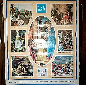 αφίσα 25η Μαρτίου 1821 170 χρόνια Γενικό επιτελείο στρατού 7ο επιτελικό γραφείο