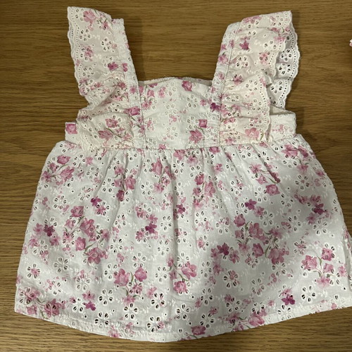 Zara floral top and pants set with ruffles, pink