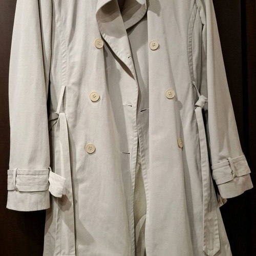 Iso vintage trench coat used, size M, gray beige with belt