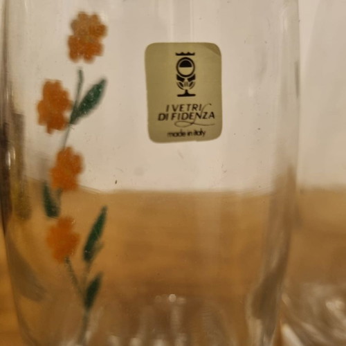 Vintage Italian water glasses used, set of 6