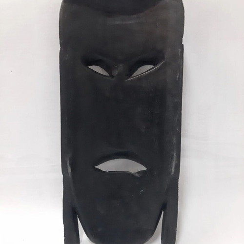 African wooden mask used, hand-carved, wall decoration