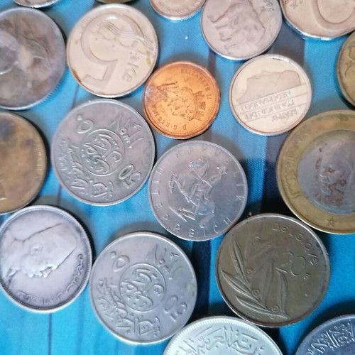 Coins used, set of 55 from various countries