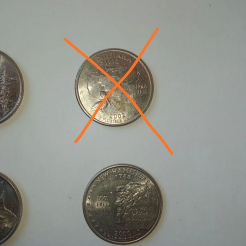 Usa coins used with Oregon, New Hampshire, Nebraska designs