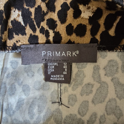 Primark leopard print mini skirt used, size EUR 40 UK 12