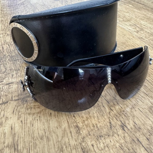 Bvlgari vintage designer sunglasses used with rhinestone detailing