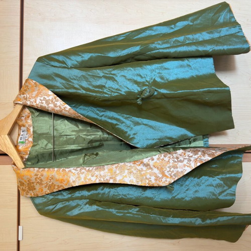 Authentic traditional Chinese jacket like new, multicolor green