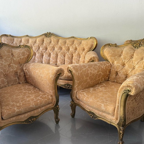 Englezakis antique living room used with sofa, 2 armchairs and chair