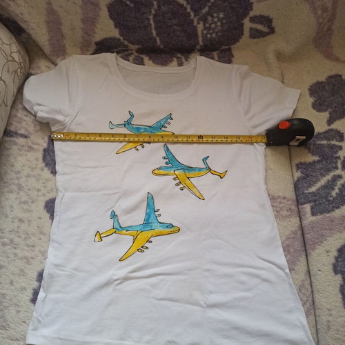 Χειροποίητα T-shirts με ακρυλικά σετ 2 τεμαχίων καινούργια, μεγέθη S & M, άσπρα