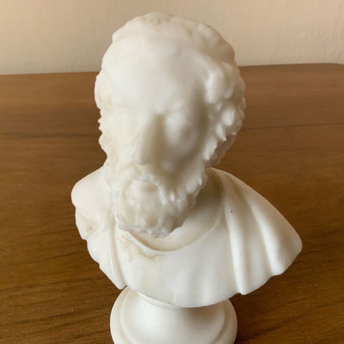 Plaster statue portrait white male figure like new