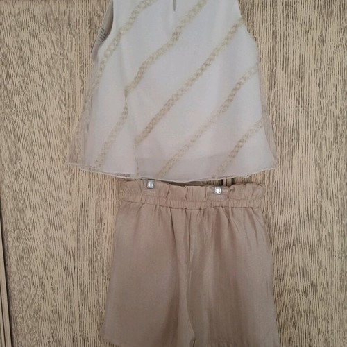 Evita set new with tags, white and beige, 10 years, 140 cm