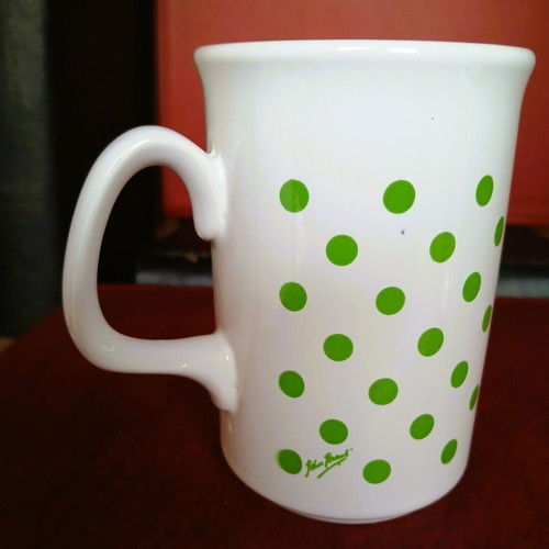 Porcelain mug, English made, signed by creator