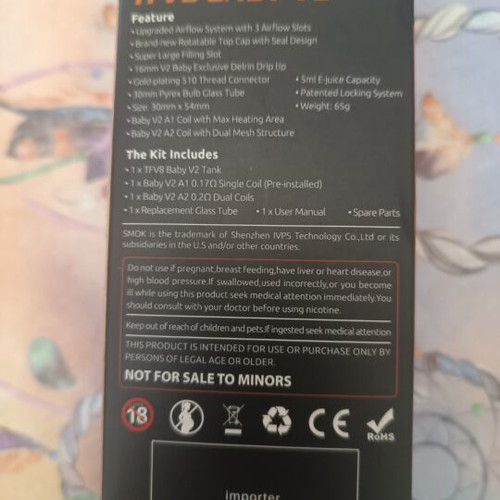 TFV8 Smok Baby V2 Sub-Ohm Tank like new