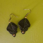 Handmade macrame earrings black