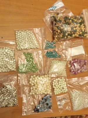 Craft supplies new, mix pack with wooden and metal beads