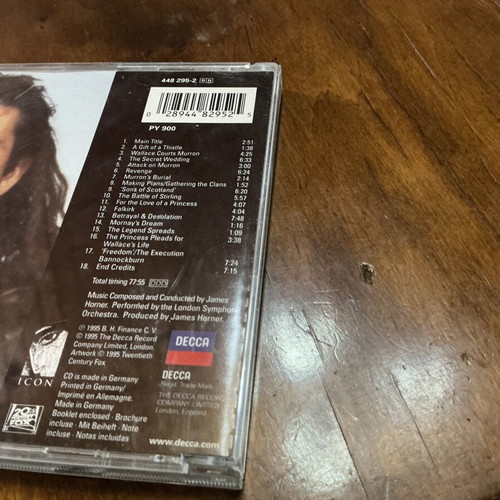 Braveheart Original Motion Picture Soundtrack CD like new