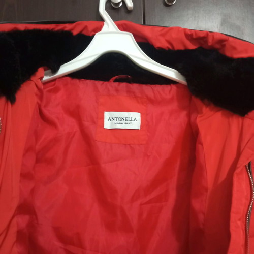 Girls' jacket used, red, size 44