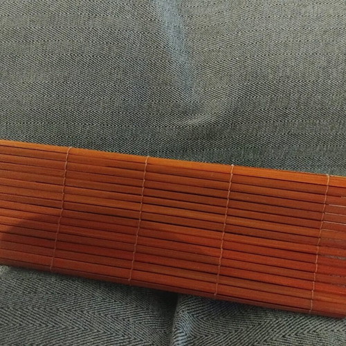 Handmade bag like new with wood and reeds brown orange