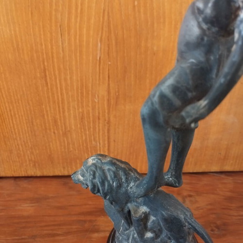 Metal figurine, approximately 35 cm tall